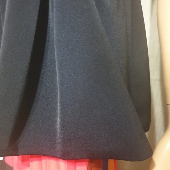 CAMEO Navy Blue Sleeveless Peplum Top AU-XS w/ Notched Neckline Zip Closure - Picture 7 of 13